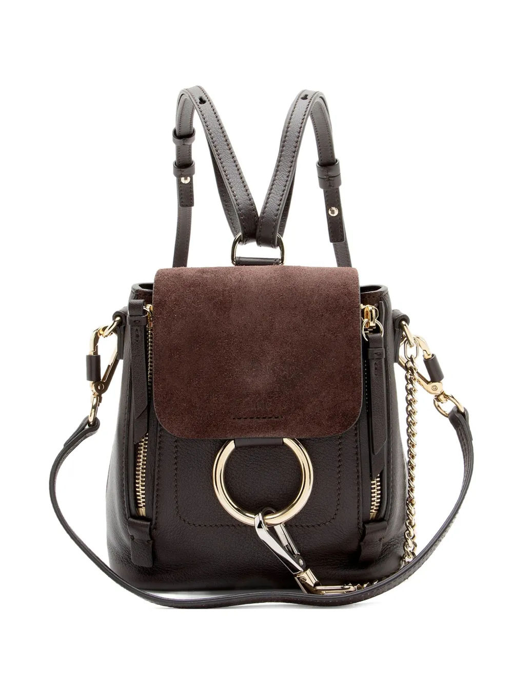 Chloé Vintage mini Faye leather backpack - Marrone