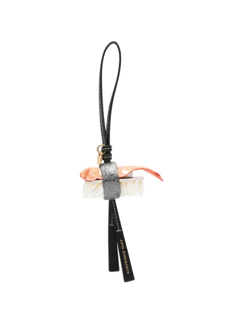 Anya Hindmarch Nigiri sushi charm capra leather in metallic salmon pink