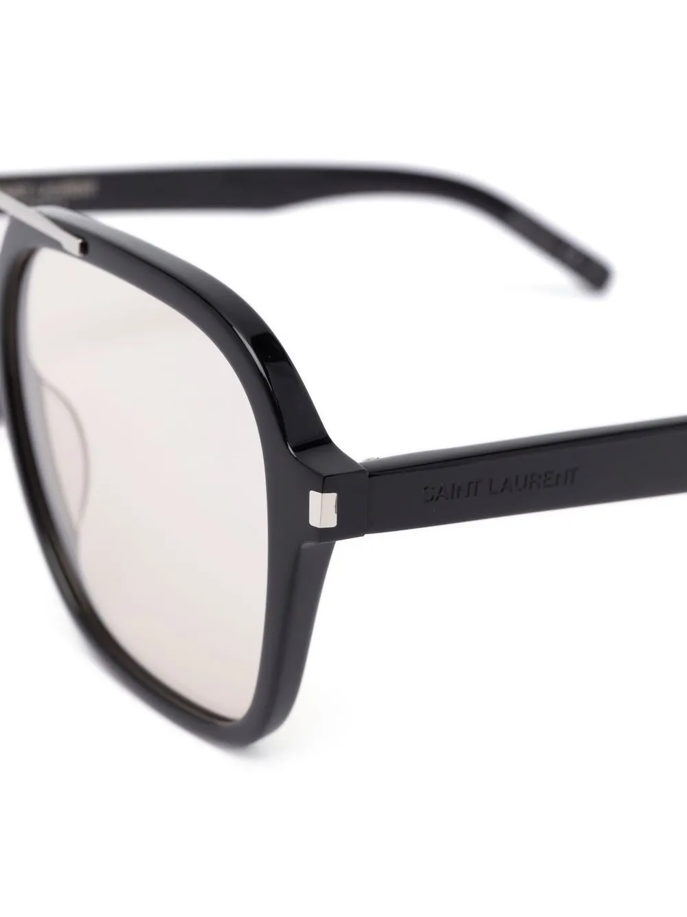 Saint Laurent Eyewear Zonnebril met vierkant montuur Zwart