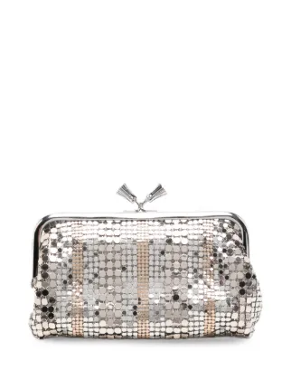 Anya Hindmarch Maud Stripes Tassel Clutch Bag Embellished Mesh In