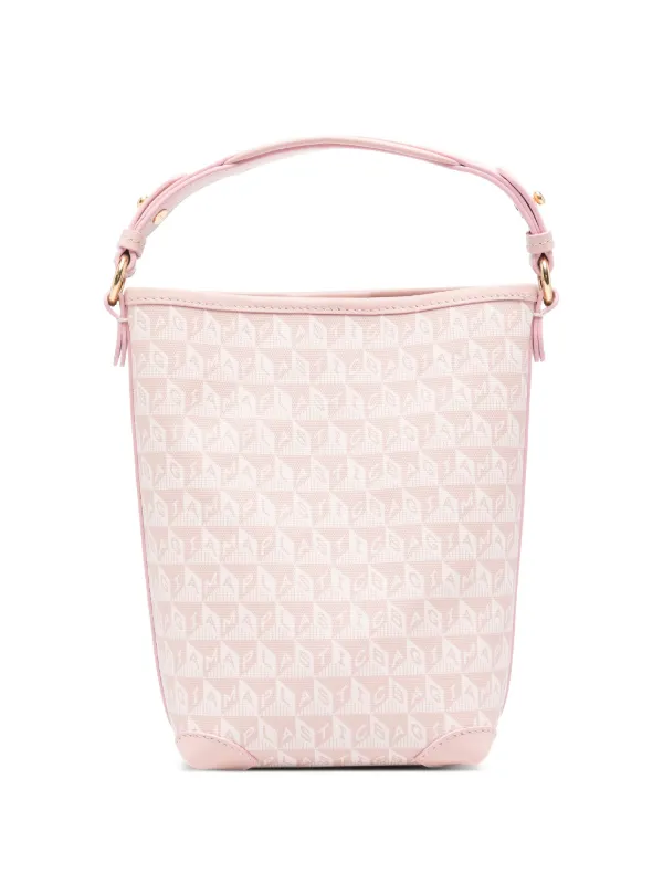 Anya Hindmarch I Am a Plastic Bag Mini Bucket Bag Recycled Rpet Canvas in Shell Pink