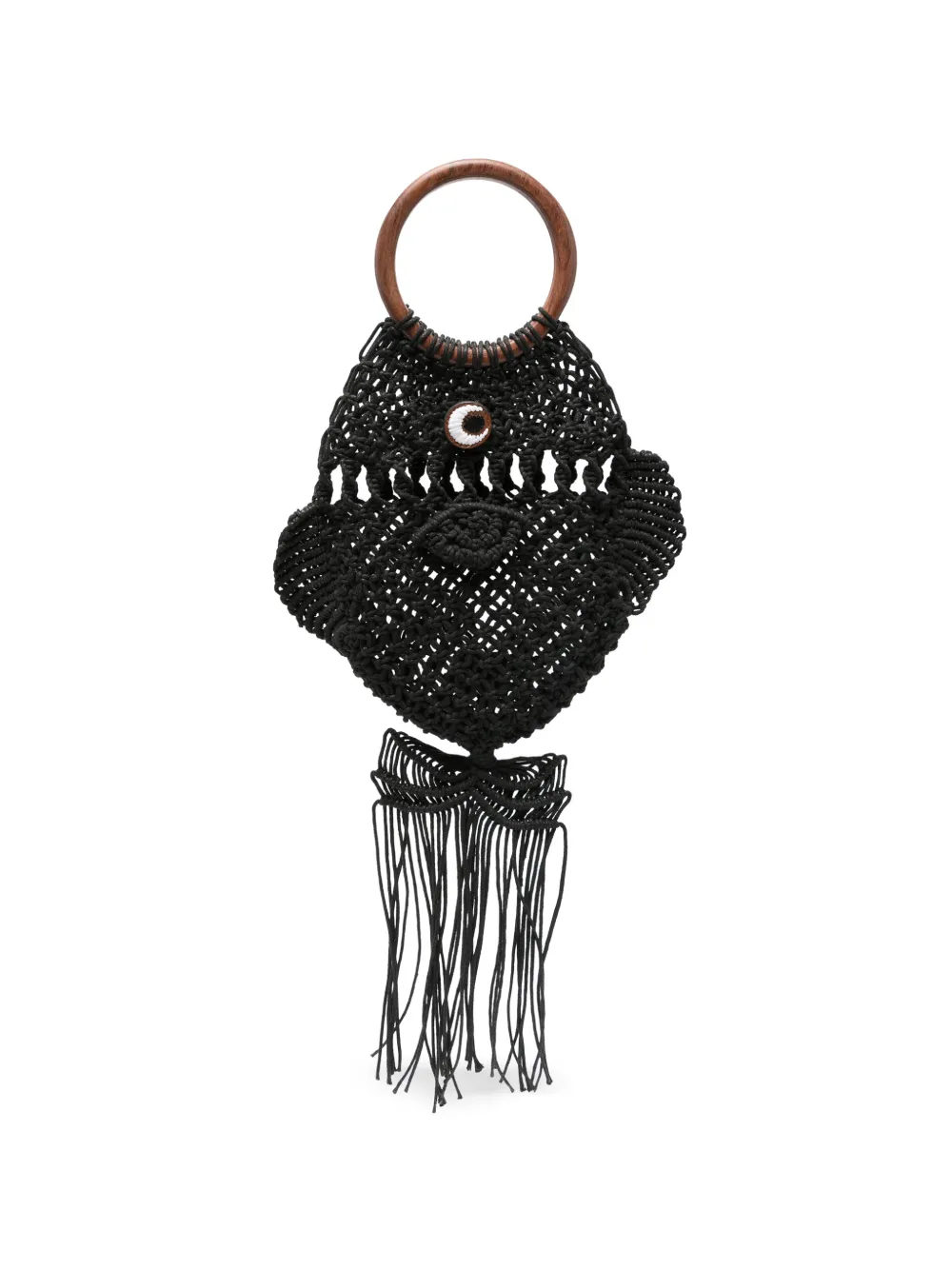 Anya Hindmarch macramé fish clutch bag - Schwarz