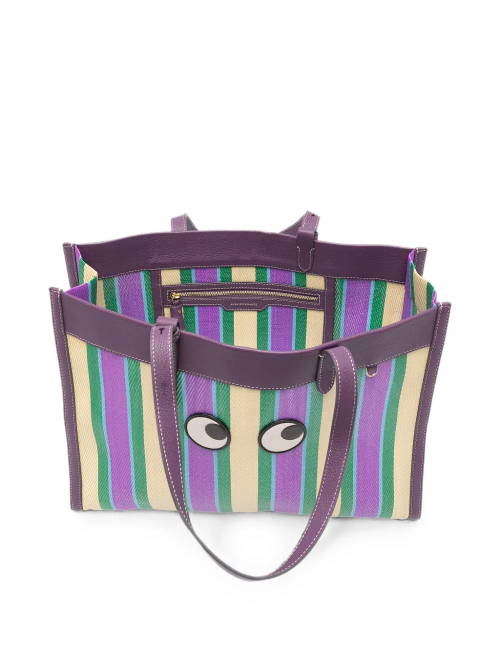 ANYA HINDMARCH Eyes ショルダーバッグ パープル Anya Hindmarch E/W Eyes Striped Shoulder Bag | Purple | FARFETCH