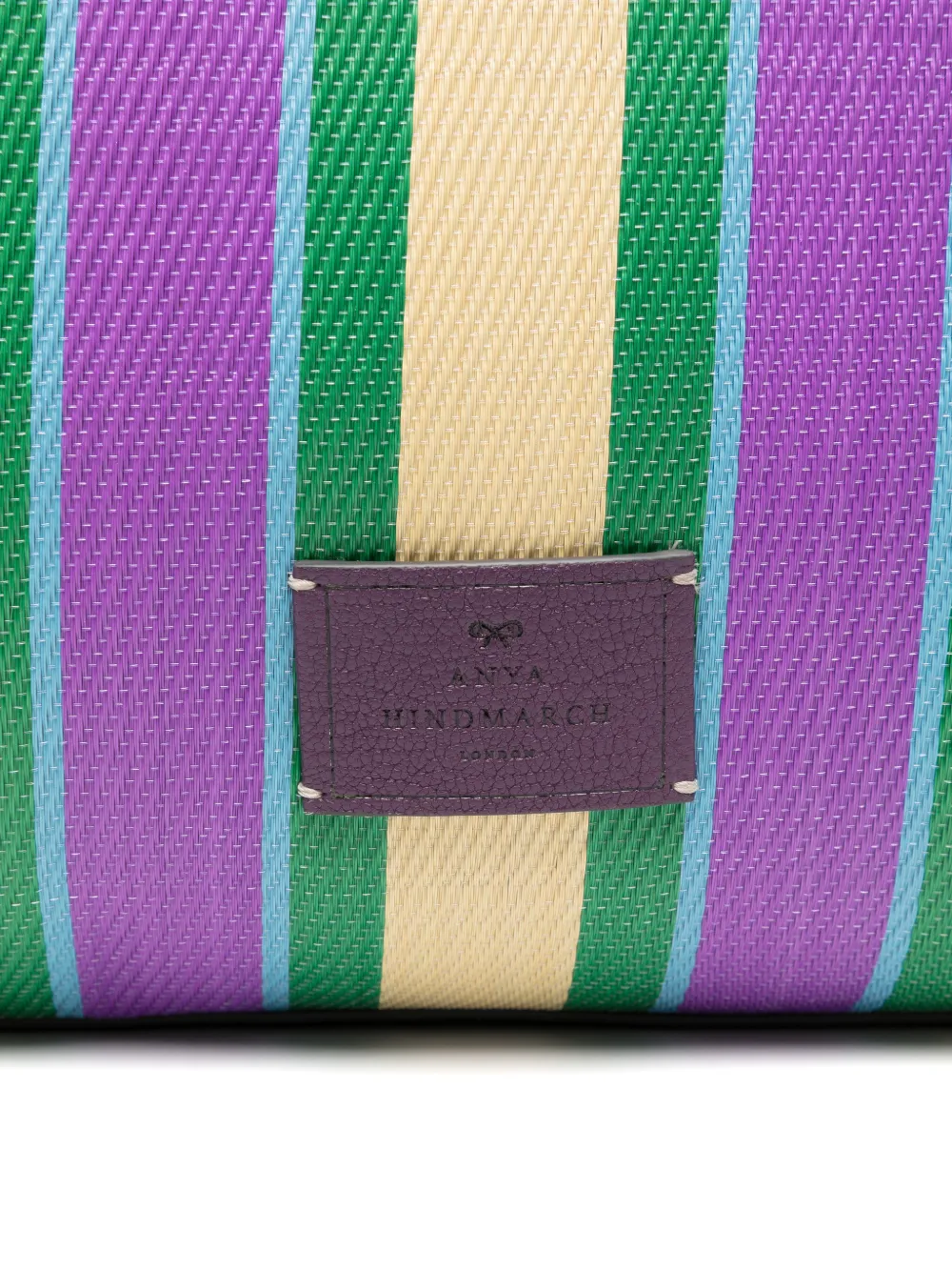 Anya Hindmarch E W Eyes gestreepte schoudertas Paars