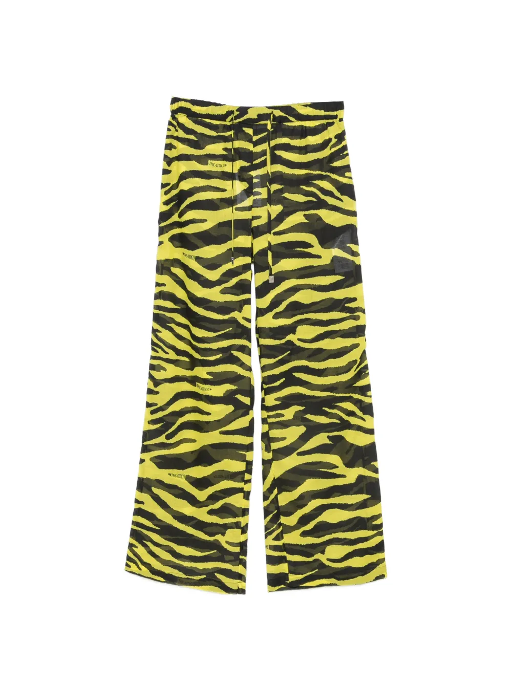 The Attico tiger-print drawstring palazzo pants - Gelb
