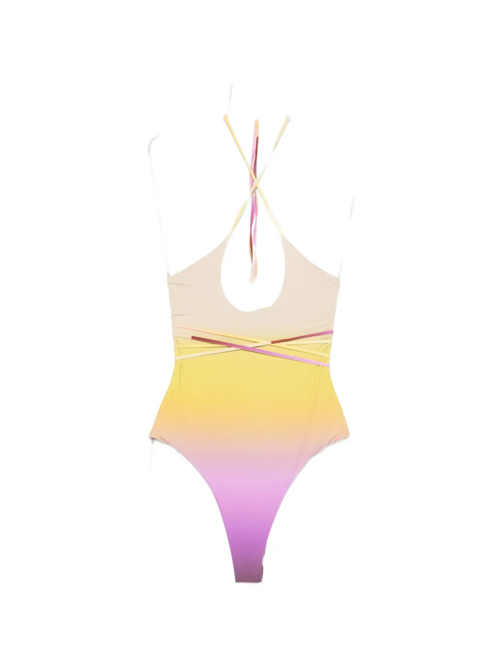 The Attico wrap-around swimsuit - Gelb