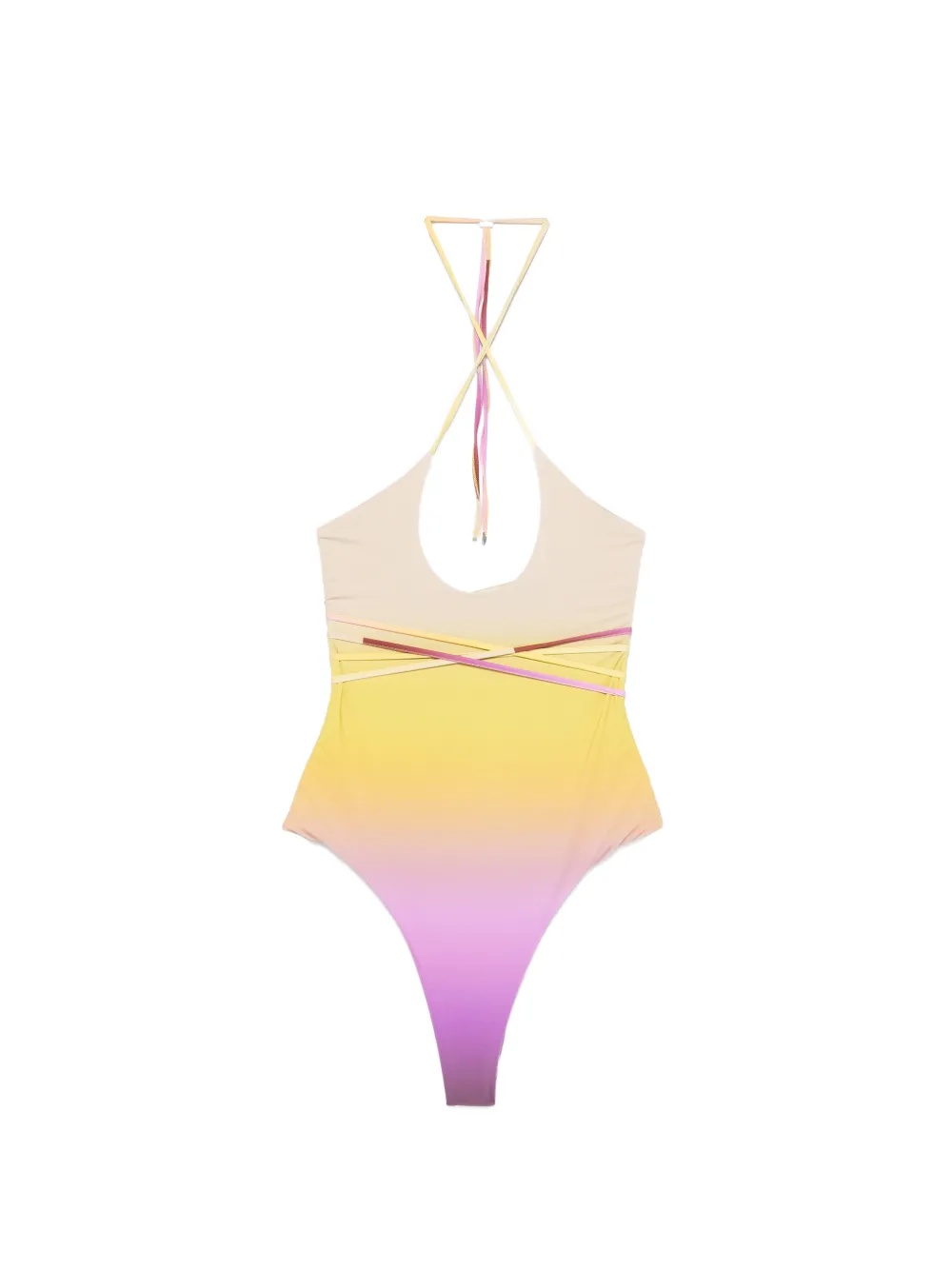 The Attico wrap-around swimsuit - Gelb