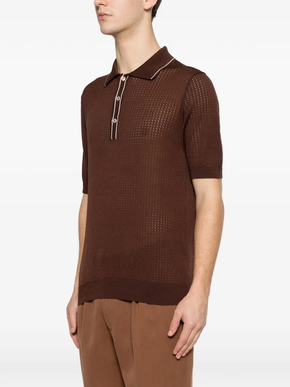 Tagliatore Poloshirt met knopen Bruin