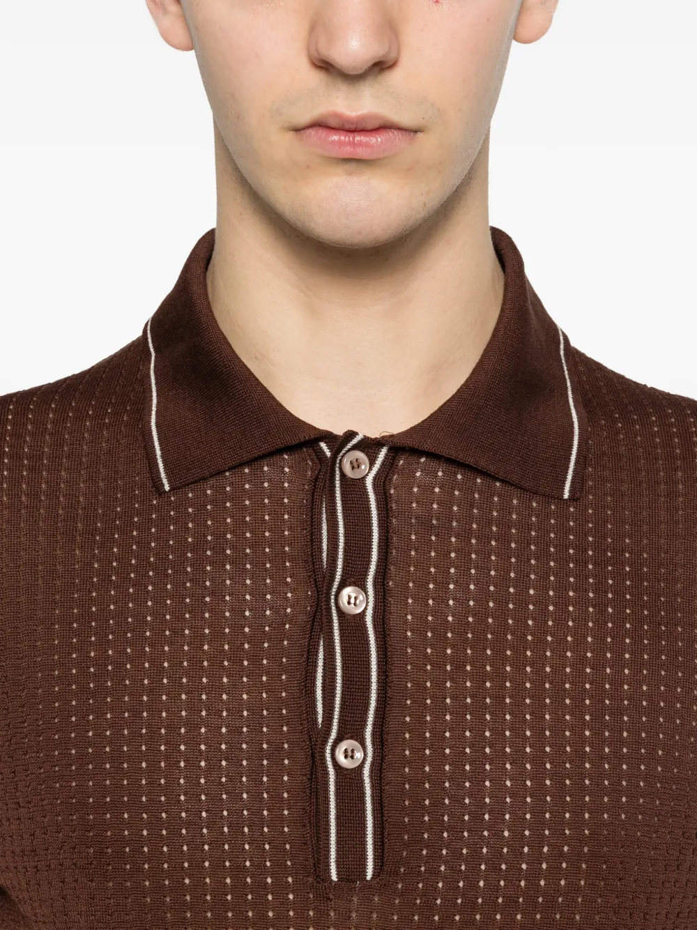 Tagliatore Poloshirt met knopen Bruin