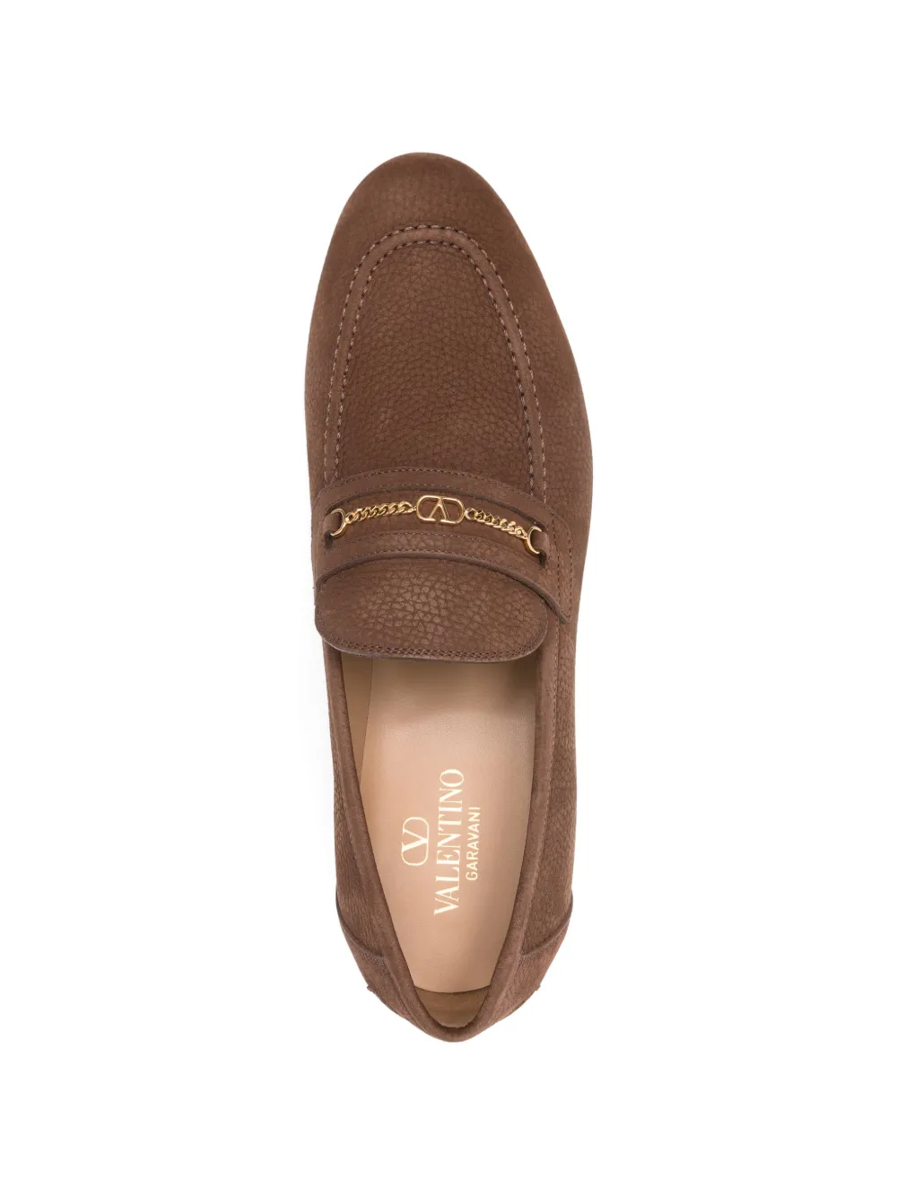Valentino Garavani Loafers met logoplakkaat Bruin