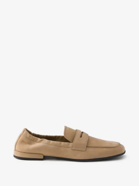 Prada shuffle nubuck leather loafers