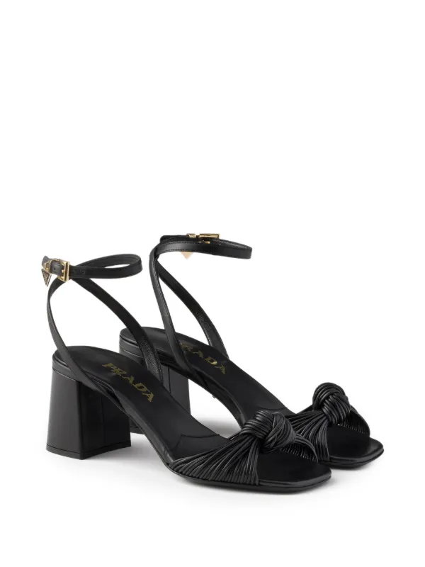 Prada レザー サンダル | ブラック | FARFETCH JP