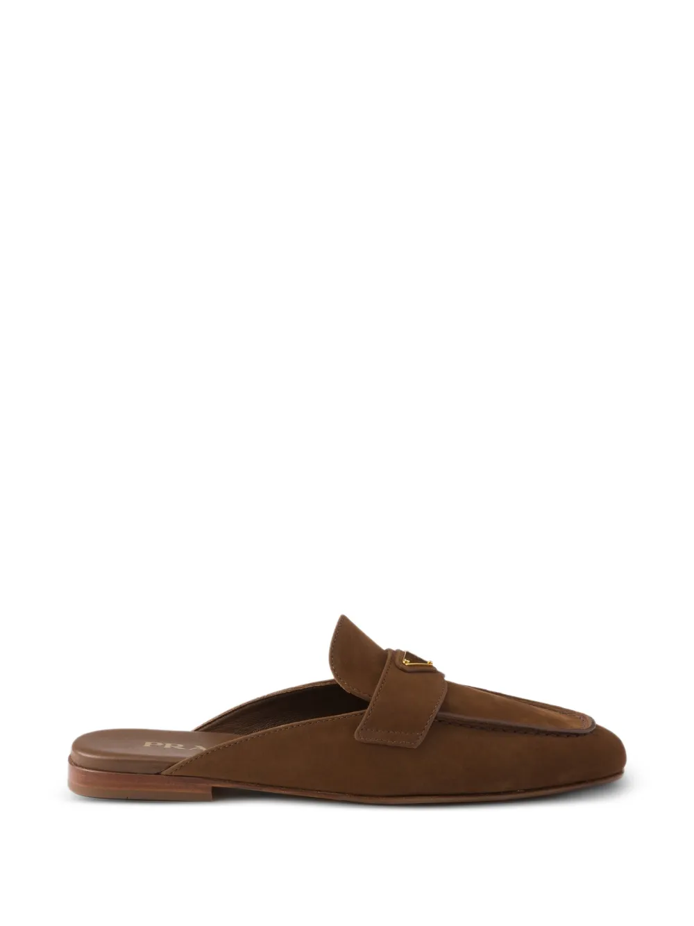 Prada Leather Mules In Brown