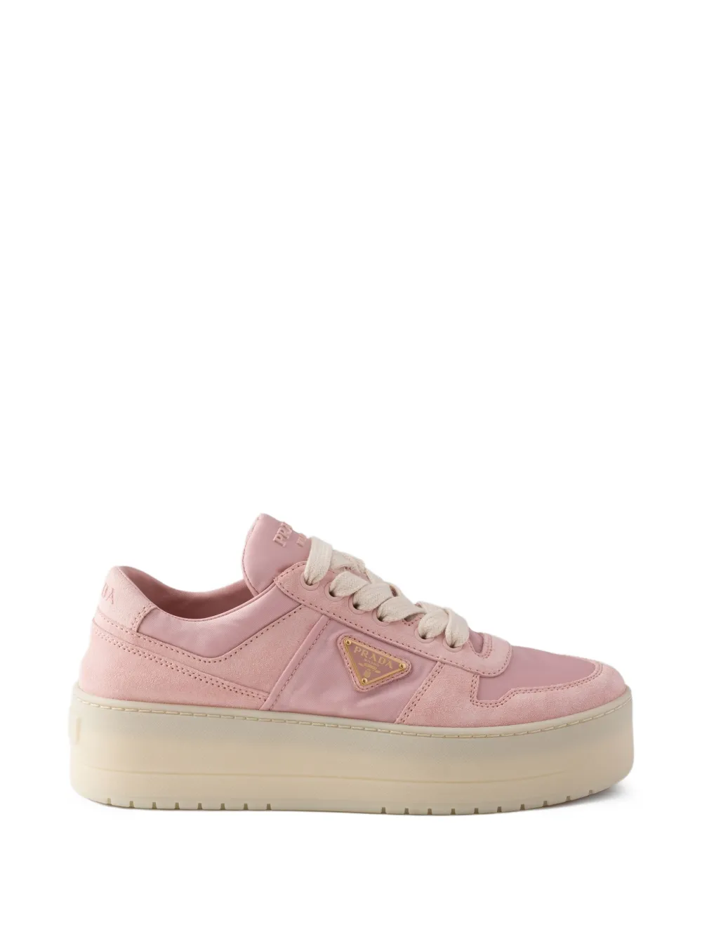 Prada Downtown sneakers met plateauzool Roze