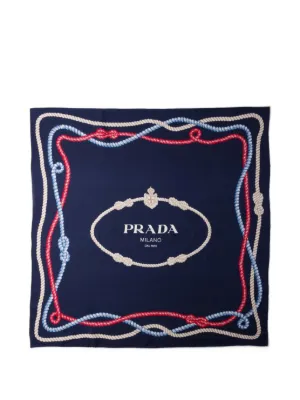 Prada プリント シルクスカーフ | ブルー | FARFETCH JP