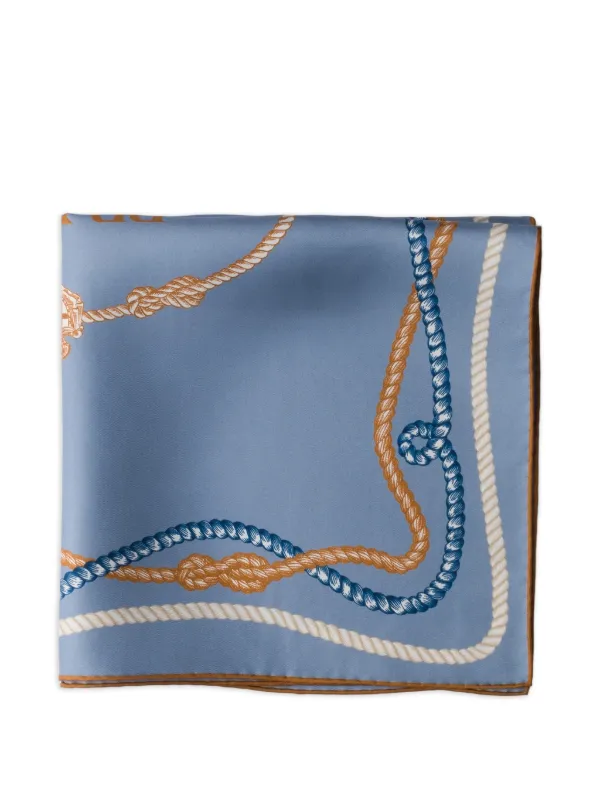 Prada プリント シルクスカーフ | ブルー | FARFETCH JP