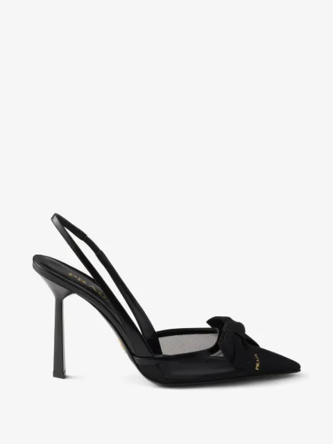 Prada pumps med klack i mesh
