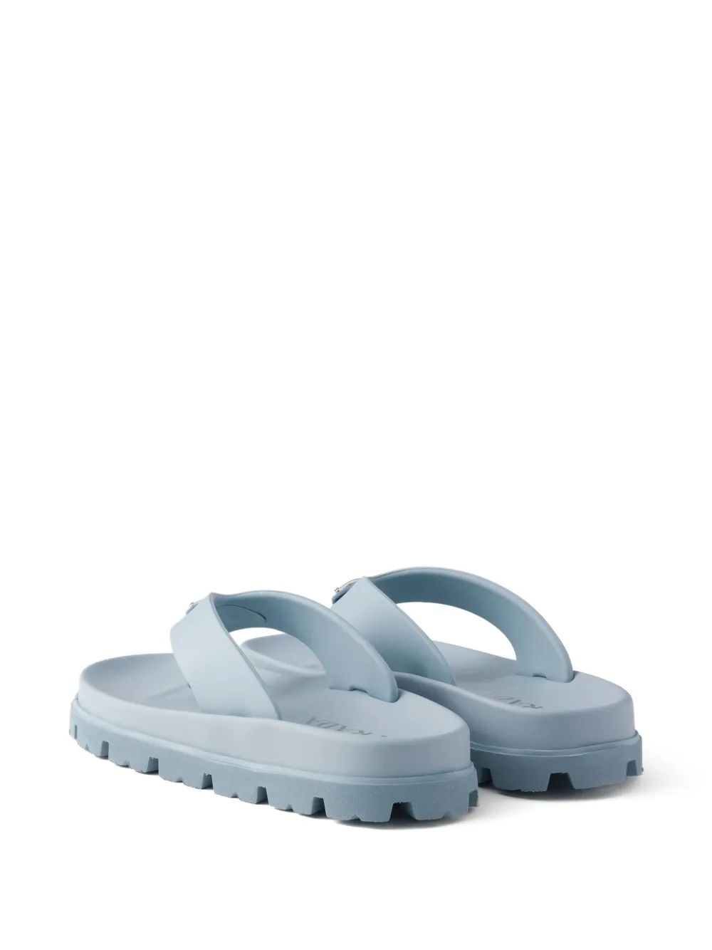 Prada Triangle platte sandalen Blauw