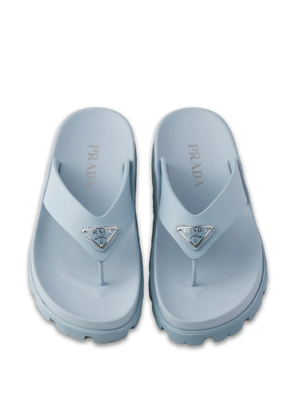 Prada Triangle platte sandalen Blauw