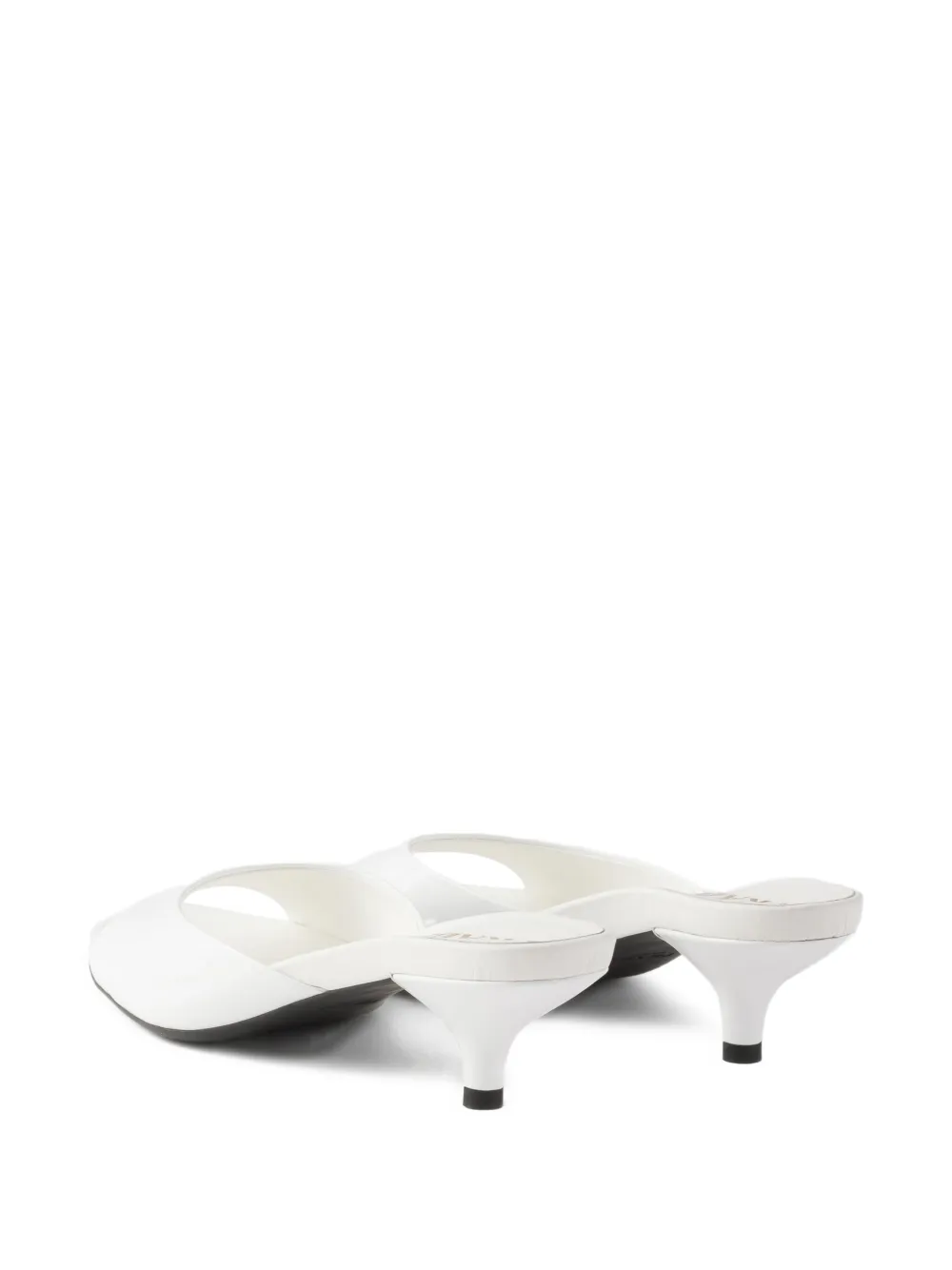 Prada Leren sandalen met kitten hak Wit