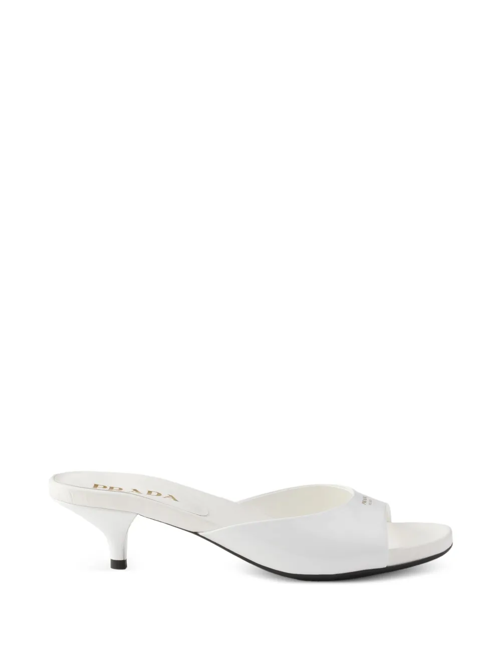 Prada Leather Kitten-heel Sandals In White