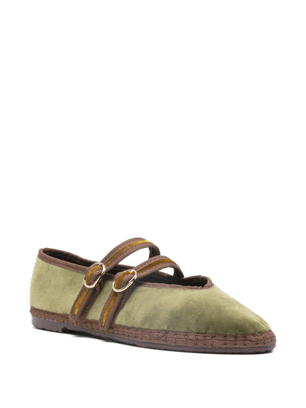 FLABELUS Claire double-strap ballet flats Groen