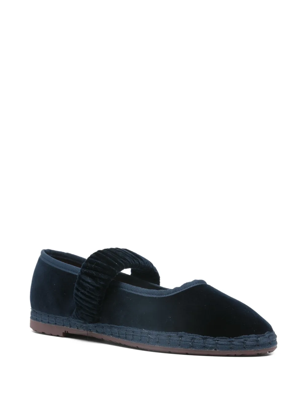 FLABELUS Mafalda ruched-strap ballet flats Blauw