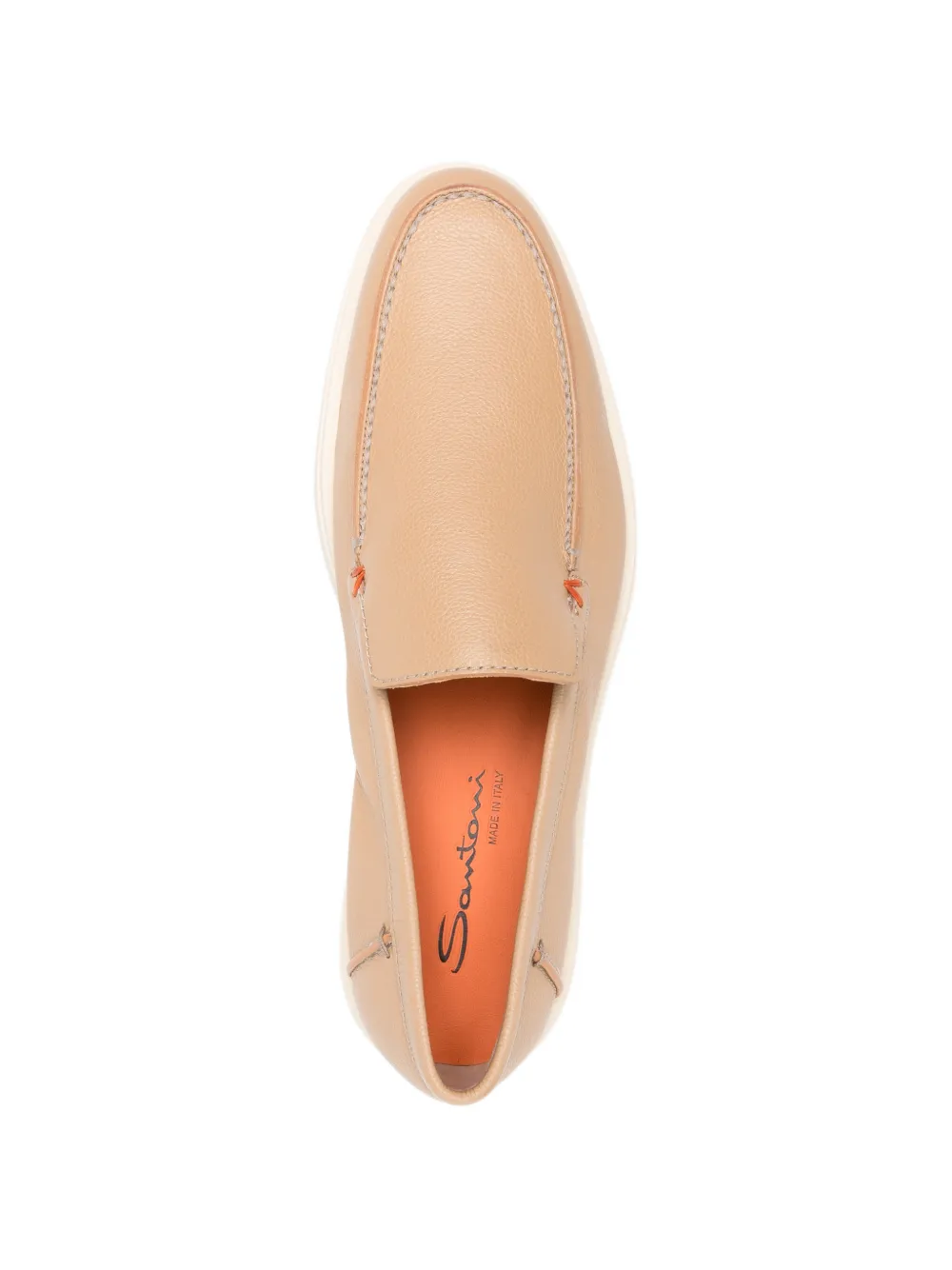 Santoni Leren loafers Beige