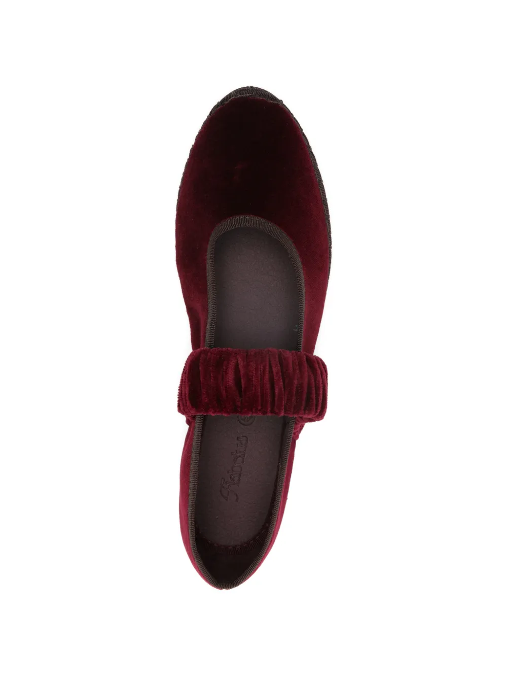 FLABELUS Mafalda ruffled-strap ballet flats Rood