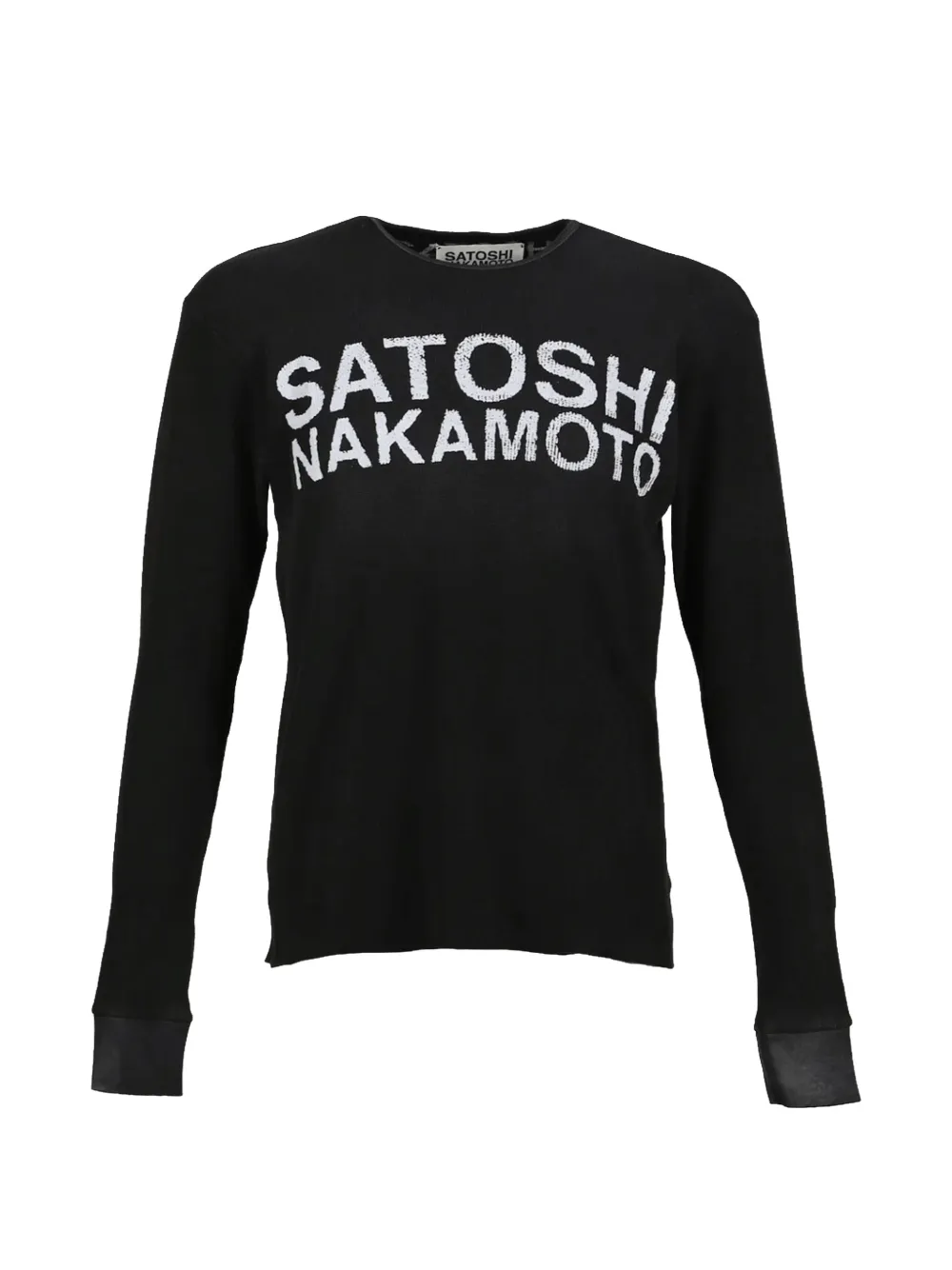 SATOSHI NAKAMOTO logo long-sleeve T-shirt - Nero