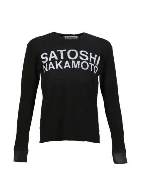 SATOSHI NAKAMOTO playera manga larga con logo