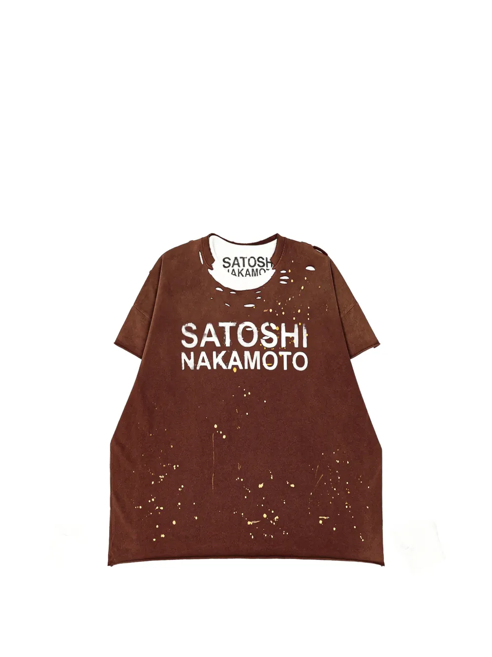 SATOSHI NAKAMOTO thermal long-sleeve T-shirt - Marrone
