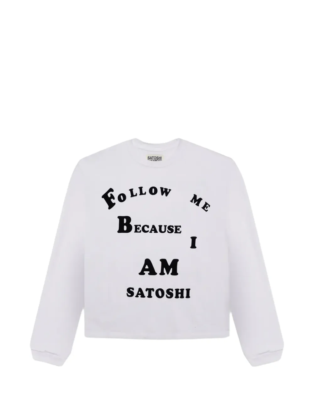 SATOSHI NAKAMOTO Follow Me long sleeve T-shirt - Bianco