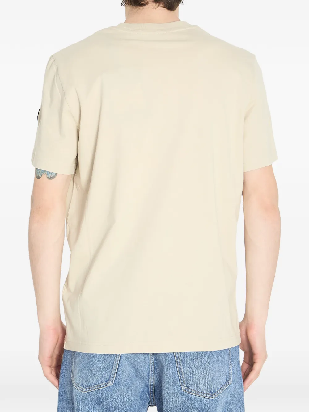 Moncler T-shirt met logodetail Beige