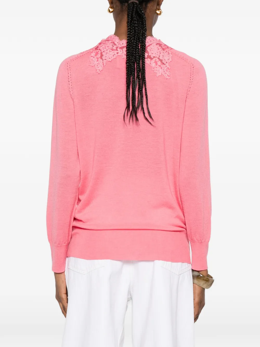 ERMANNO FIRENZE Top met V-hals Roze