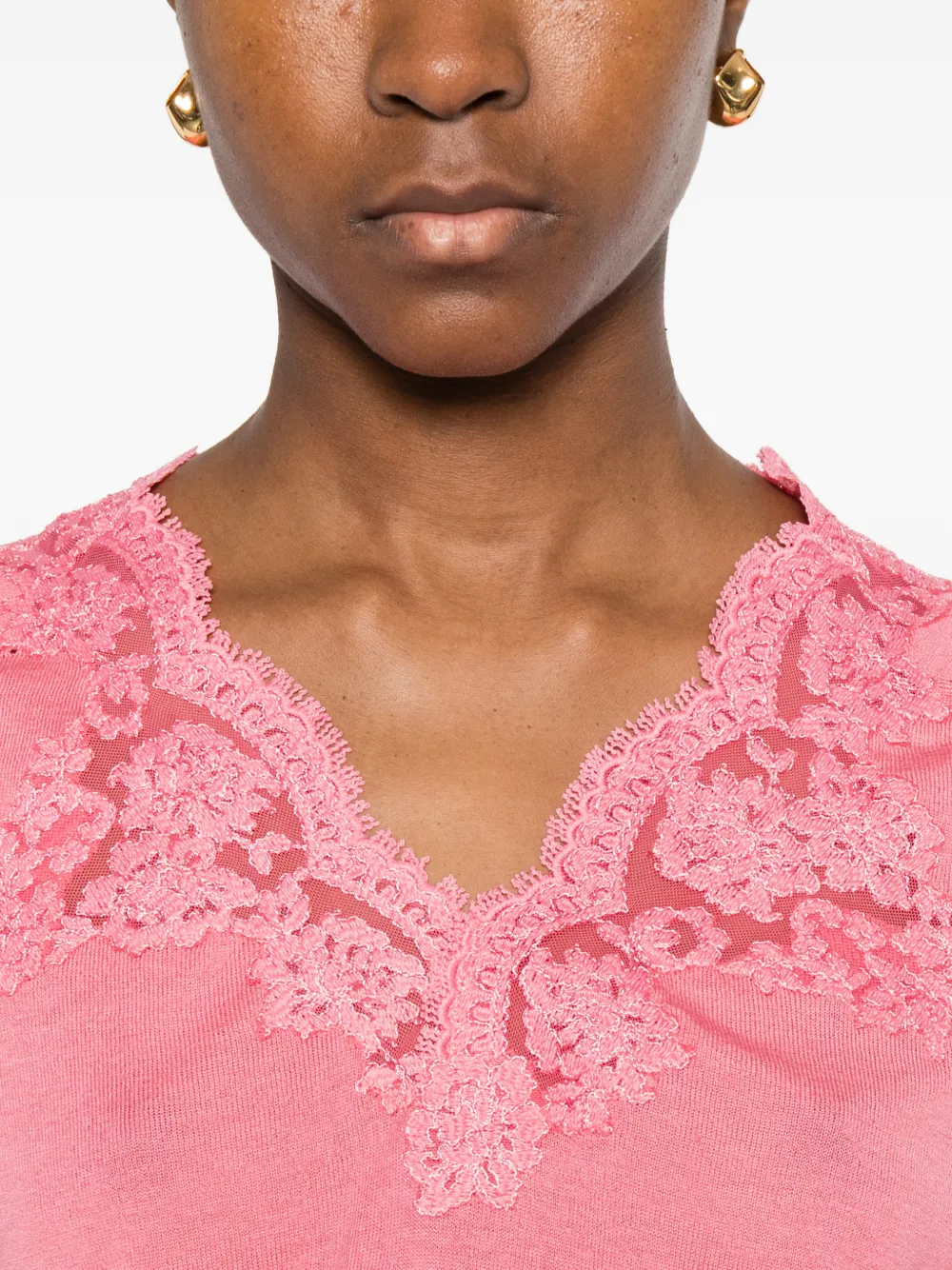 ERMANNO FIRENZE Top met V-hals Roze