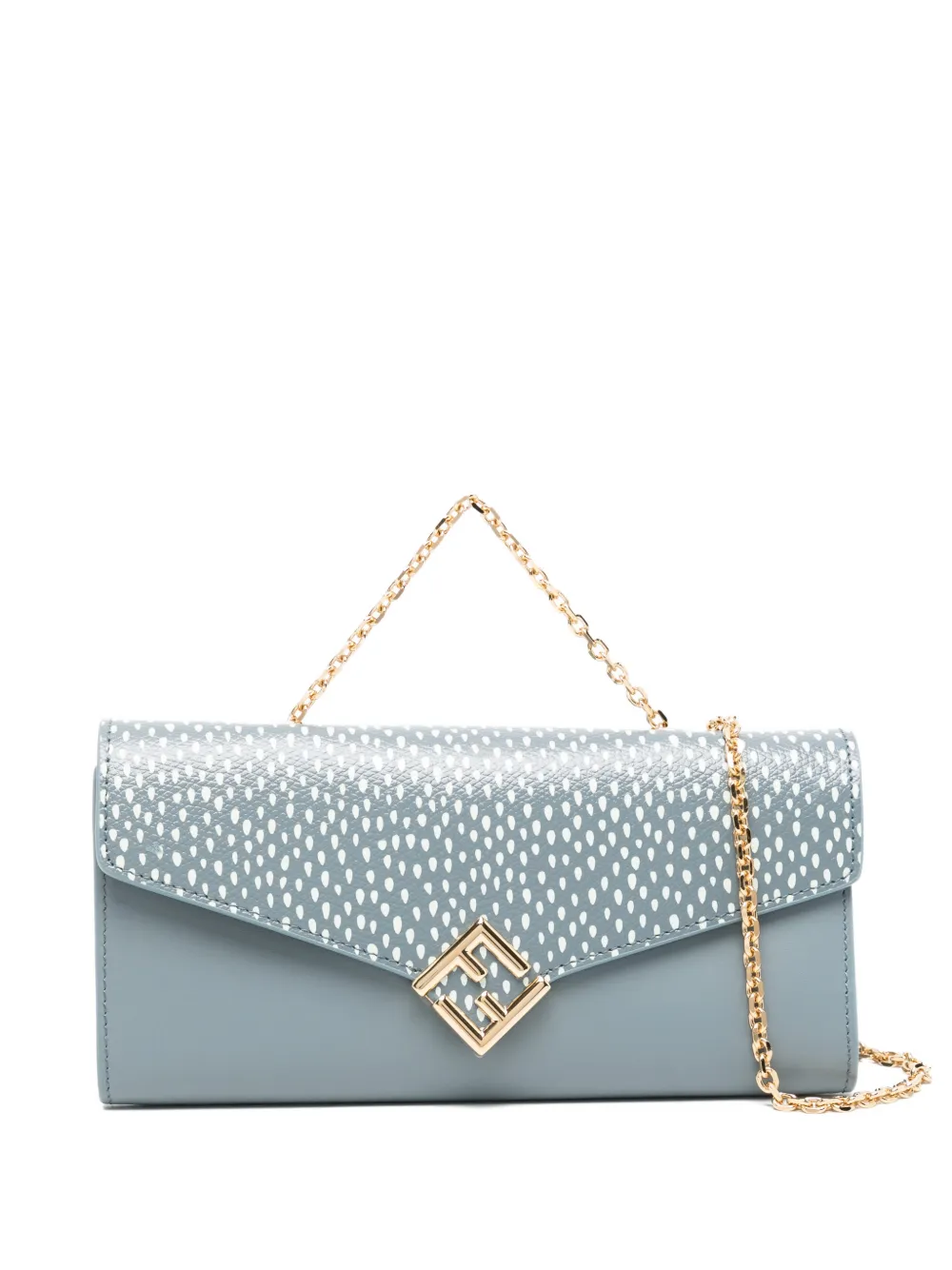FENDI FF Diamonds mottled logo mini bag - Blu