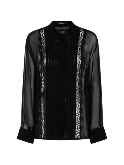 Roberto Cavalli lace-panel blouse