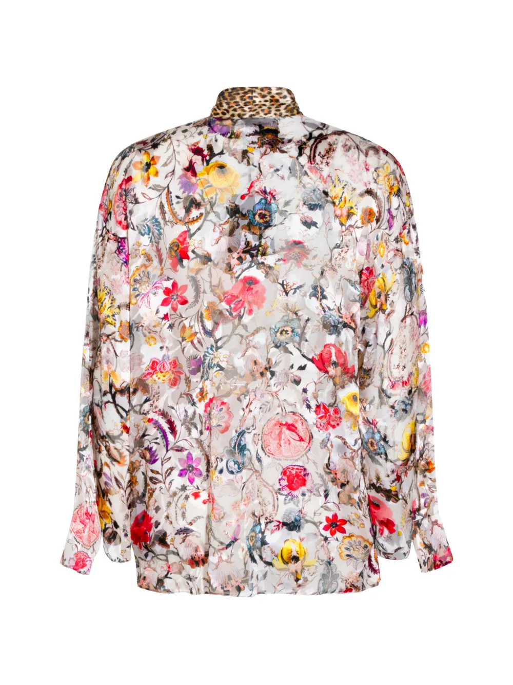  Roberto Cavalli Pussy-bow Floral-print Blouse - Neutrals 