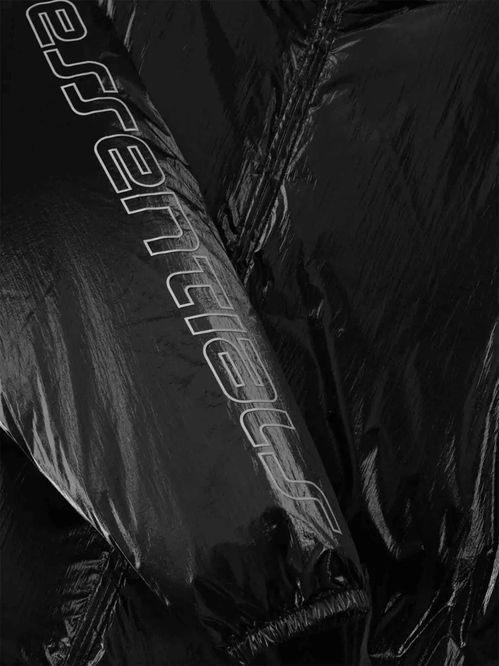  Fear Of God Essentials Logo-sleeve Jacket - Black 