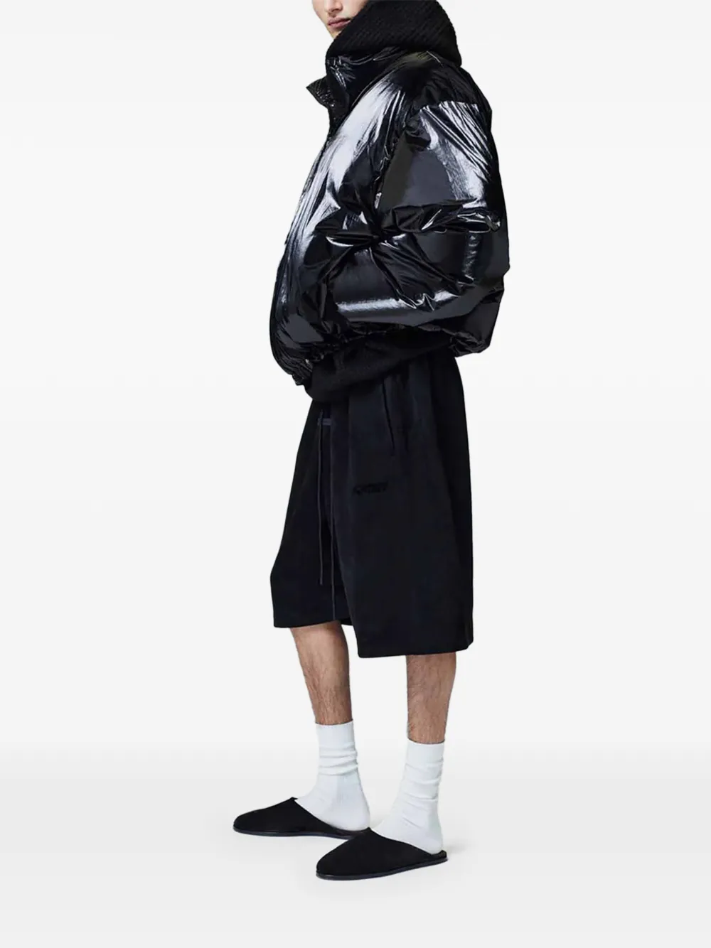  Fear Of God Essentials Logo-sleeve Jacket - Black 