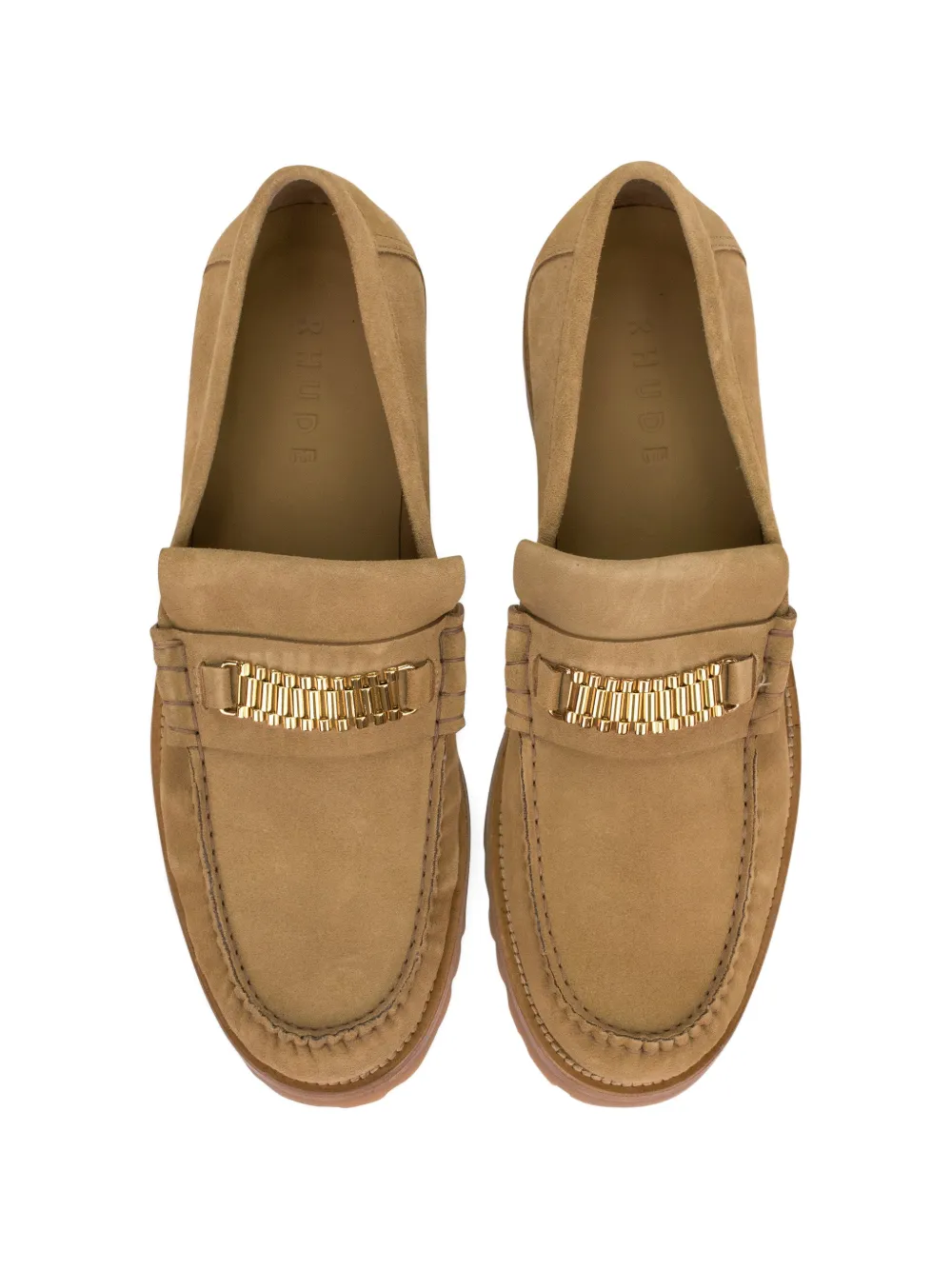 RHUDE leather loafers Beige