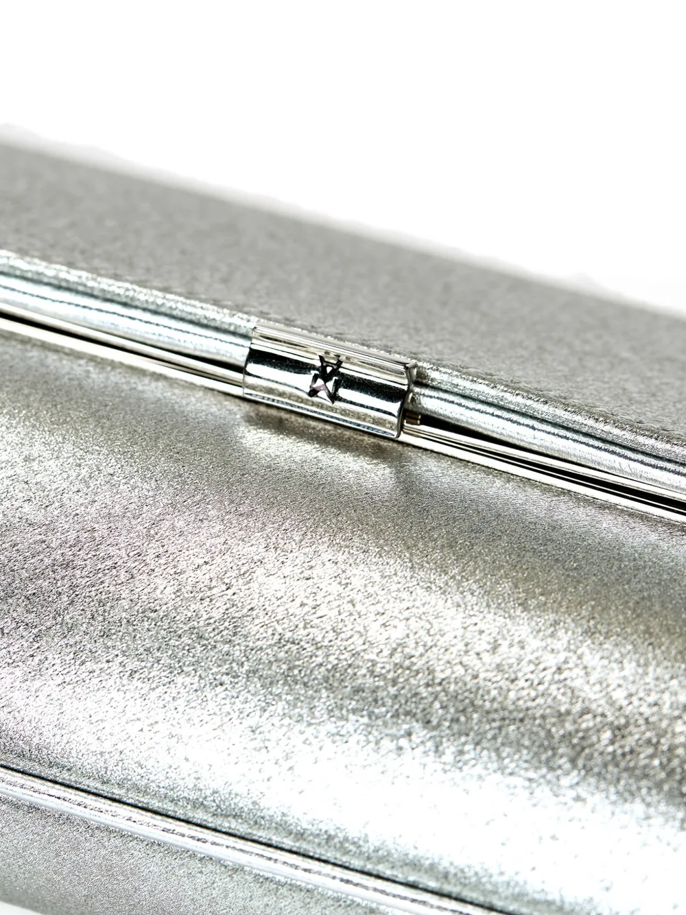 Amina Muaddi Ami clutch Zilver