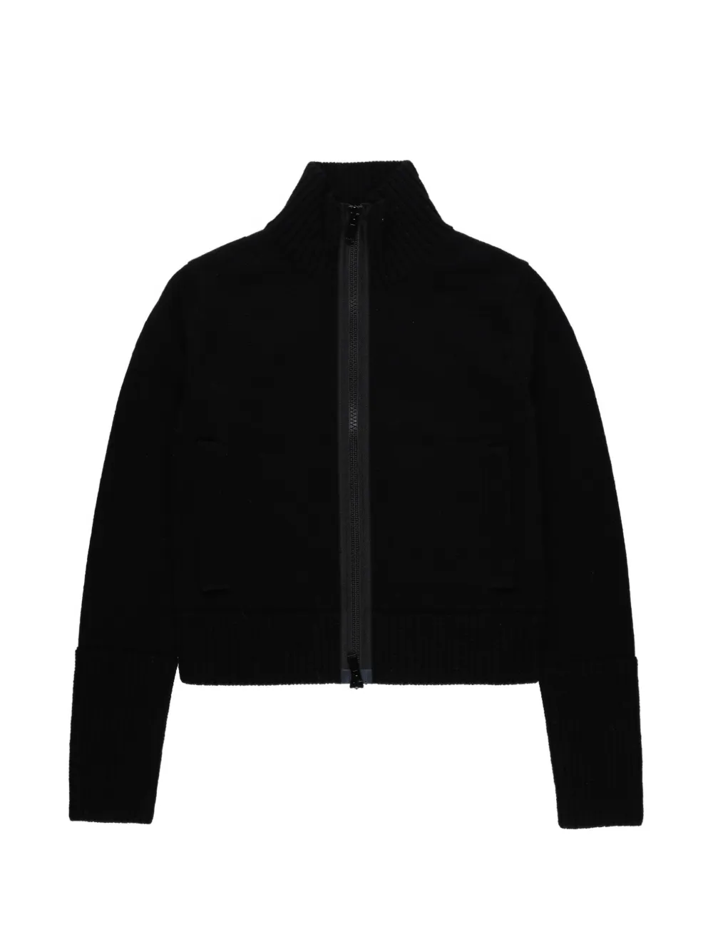 sacai zip-up cardigan - Nero