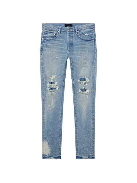 Purple Brand distressed repairs jeans
