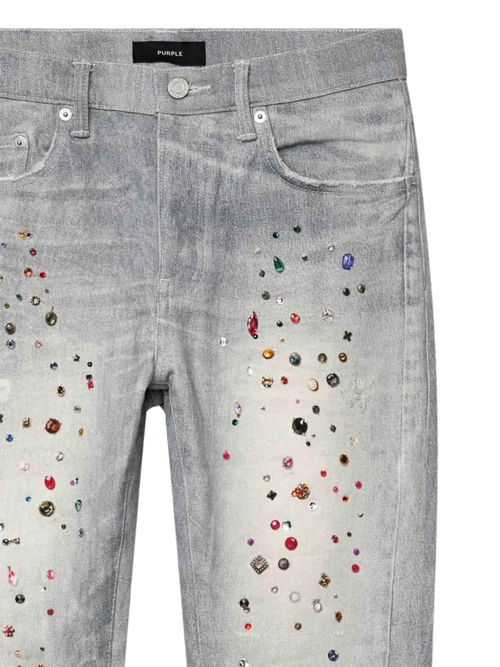 Purple Brand Skinny jeans met print Grijs