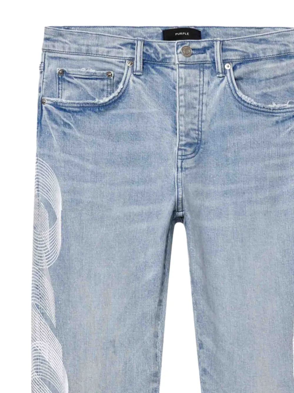 Purple Brand P005 jeans met geborduurd logo Blauw