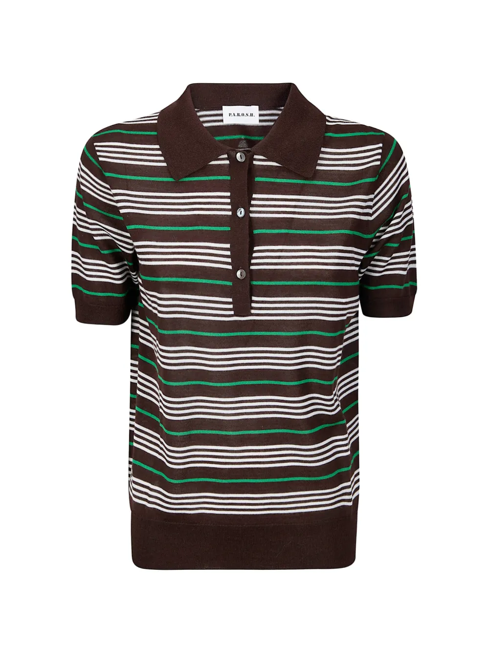 P.A.R.O.S.H. Lis striped polo top - Marrone