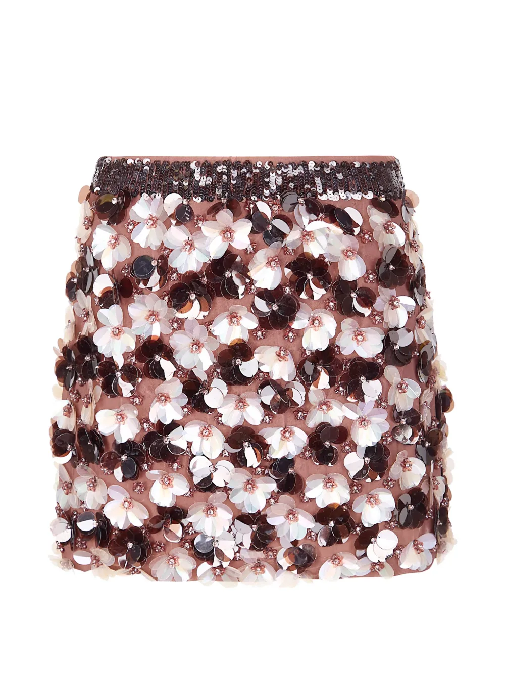  P.a.r.o.s.h. Gym Floral-embellished Mini Skirt - Neutrals 