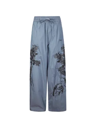 P.A.R.O.S.H. Ninja floral-embroidered Trousers | Blue | FARFETCH